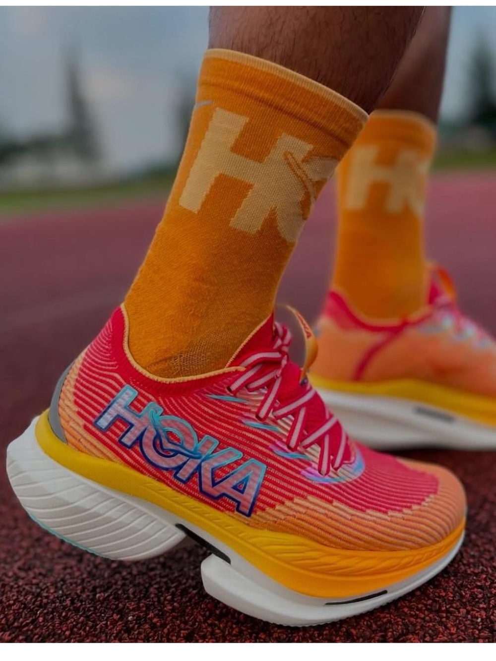 Hoka Cielo X1 men size 10.5 Pink and Orange Men's Performance Running Shoes